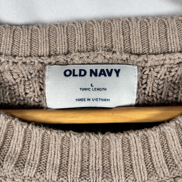 Old Navy Chunky Knit Boyfriend Sweater Womens Large Warm Winter Cozy Cabincore - Picture 6 of 6